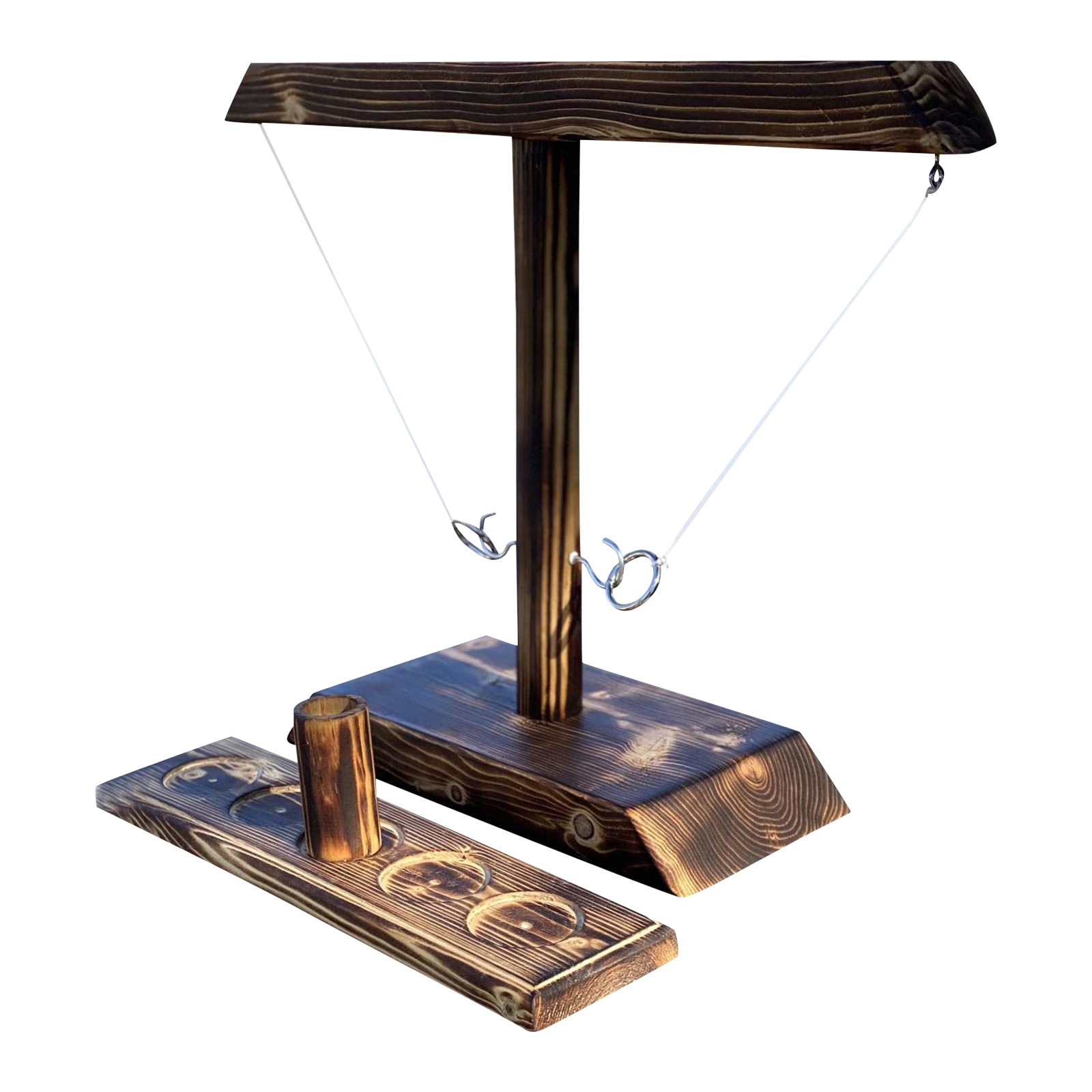 Wooden Ring Toss Game Toy Modern Simple Party Toys Leisure Industrial Style Bar Drink Shop Handmade Wooden Ring Toss Hooks