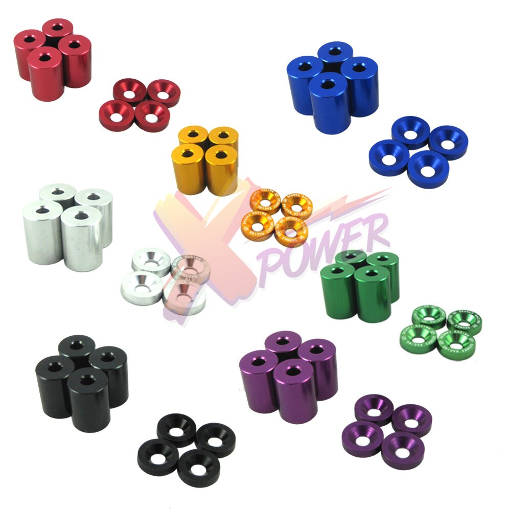 Xpower - 1" HOOD VENT SPACER SPACERS KITS FOR TURBO ENGINE ALL MOTOR SWAP 6MM-purple,red,black,green,blue,orange,silver