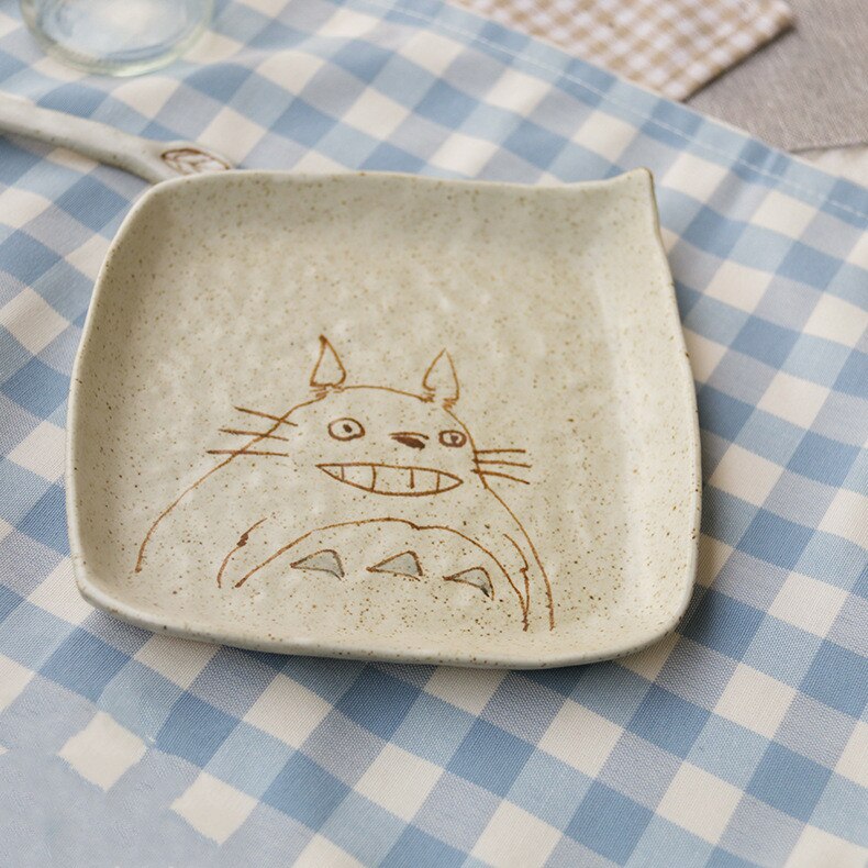 Chinchilla couverts bol à Dessert rond, cuisine créative dessin animé peint à la main vaisselle en céramique, assiettes à dîner cuillère plats carrés: single small plate