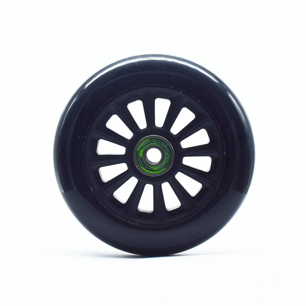 Patines de velocidad en línea, Patines semitransparentes verdes 83A, ruedas duraderas de PU para patinete con rodamiento de ILQ-9, 2 unids/set por juego, 110mm: black