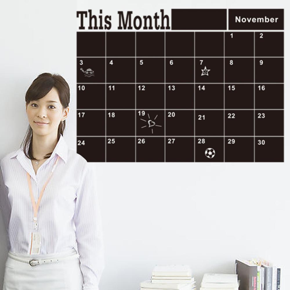 Månedlig tavleplanlægger kalender ugentligt notat todo liste tavle væg klistermærke børn legerum studieværelse indretning