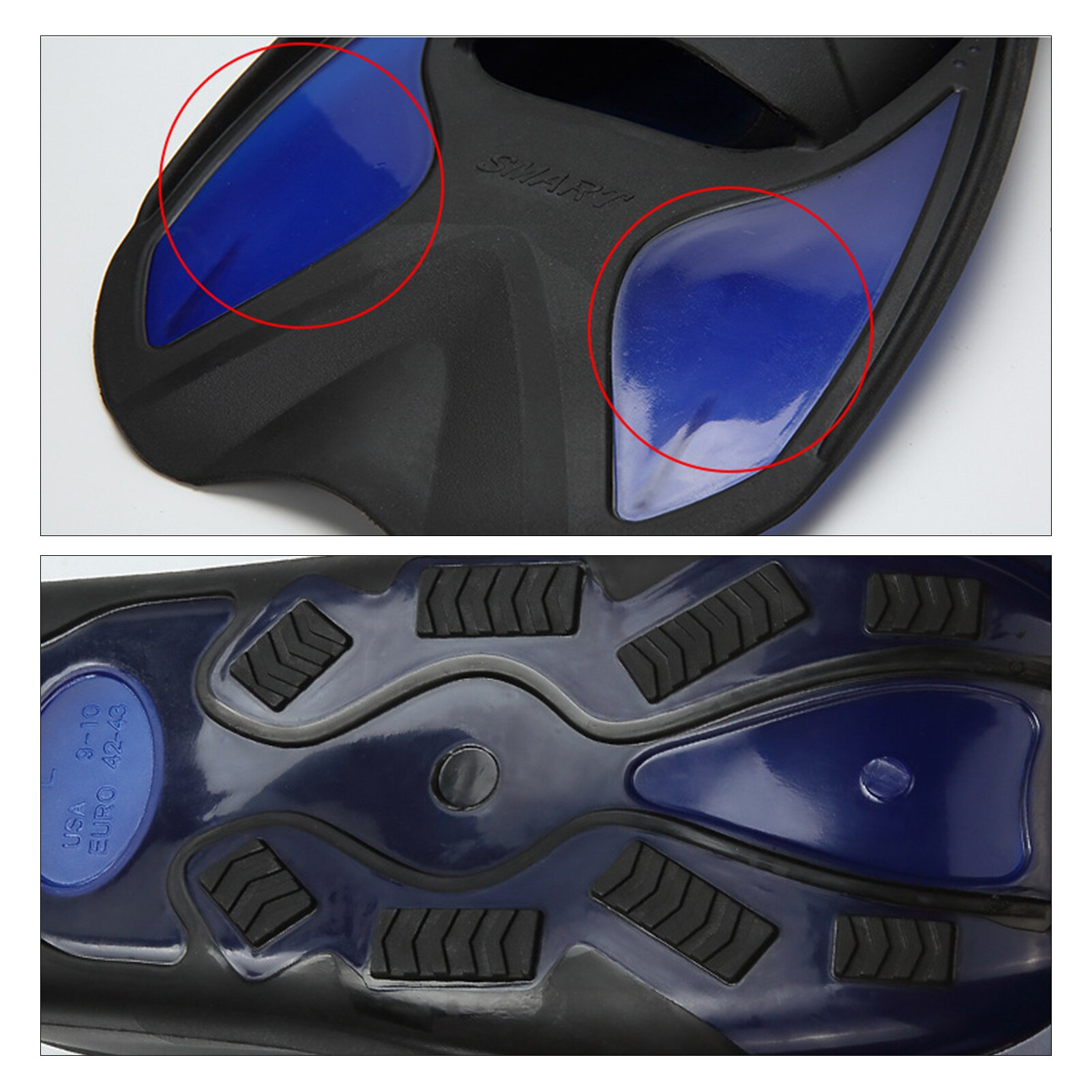 Palmes courtes légères de plongée en apnée, équipement de natation pour adultes et enfants