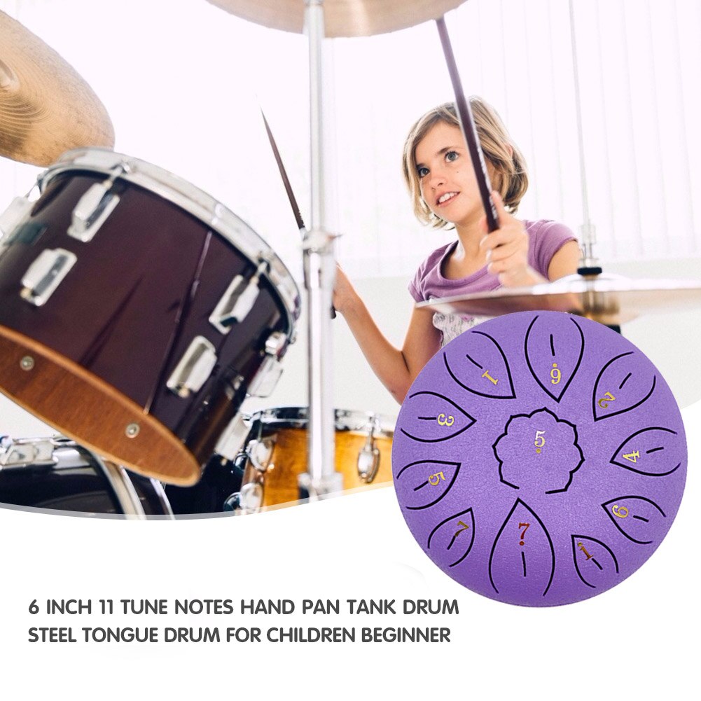 6 pouces 8/11 air Percussion Instrument de musique langue en acier tambour pour débutant air main tampon de batterie bâtons sac de transport Percussion