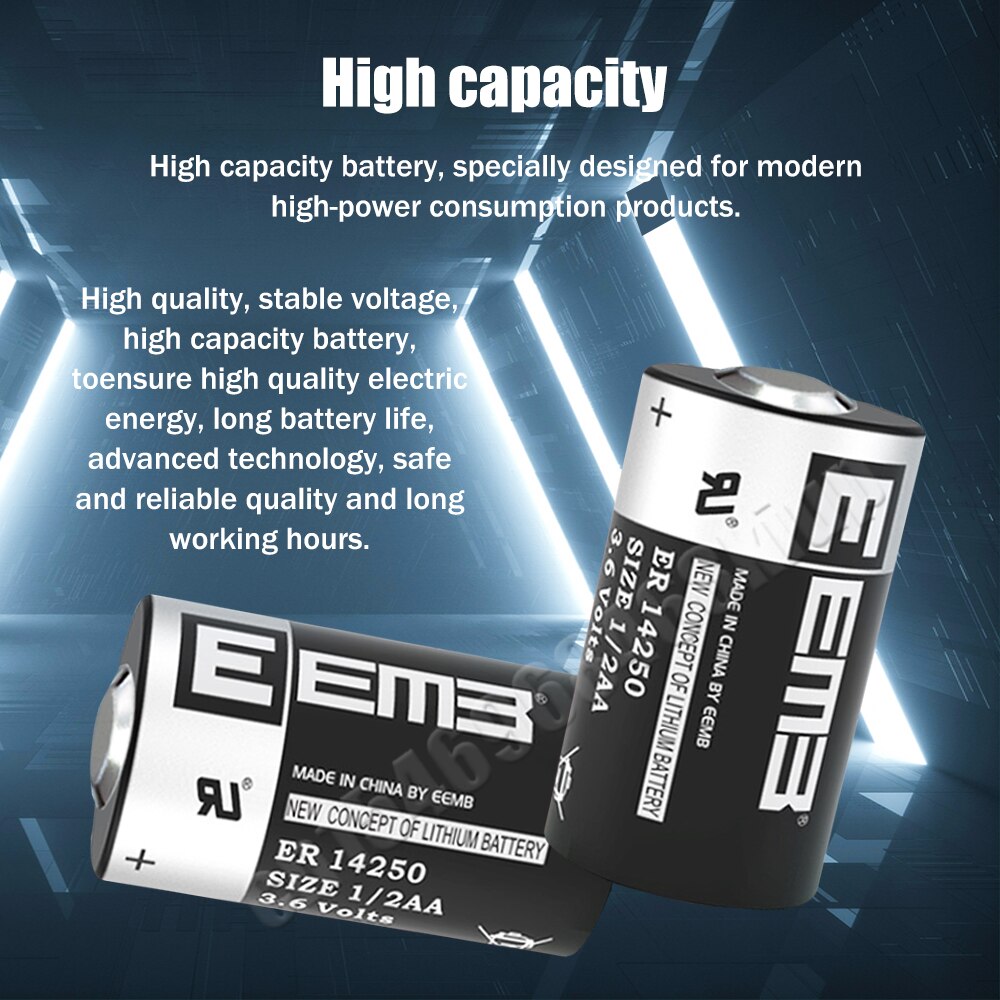 Batteries Lithium-ion 3.6V ER14250 ER 14250 CR14250SL, 20 pièces, pour machines CNC, compteur de gaz, réveil, batterie de remplacement