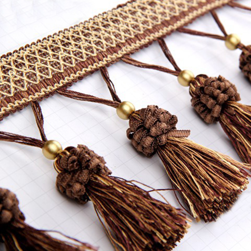 Ribete de cortina de 11 metros, cinta de ribete de flecos, recorte de borlas, ropa, tapicería, manualidades decorativas DIY: 6