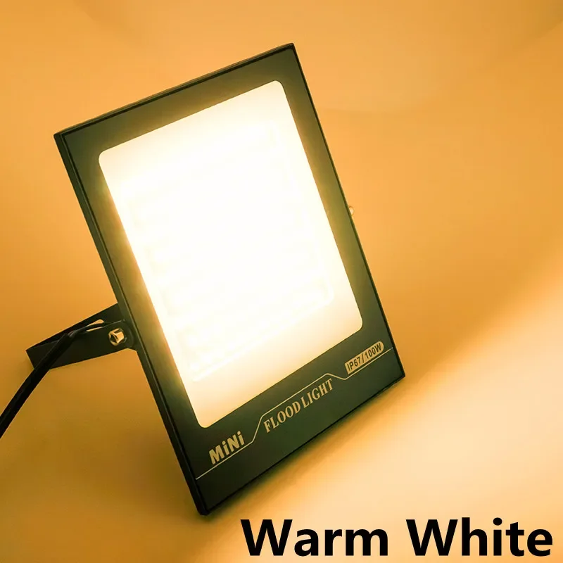 Led-strålkastare 220v 10w 20w 30w 50w 100w 150w 200w ip67 vattentäta strålkastare utomhusgarage gata trädgård gård väggbelysning: Varm vit / 5600k / 200w