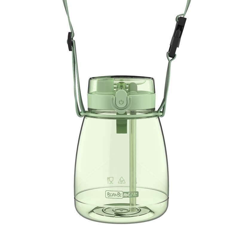 1300Ml Grote Pudding Drink Cup Tweeërlei Gebruik Student Draagbare Band Stro Water Cup Grote Capaciteit Plastic Eco friendy Leuke Waterbottle