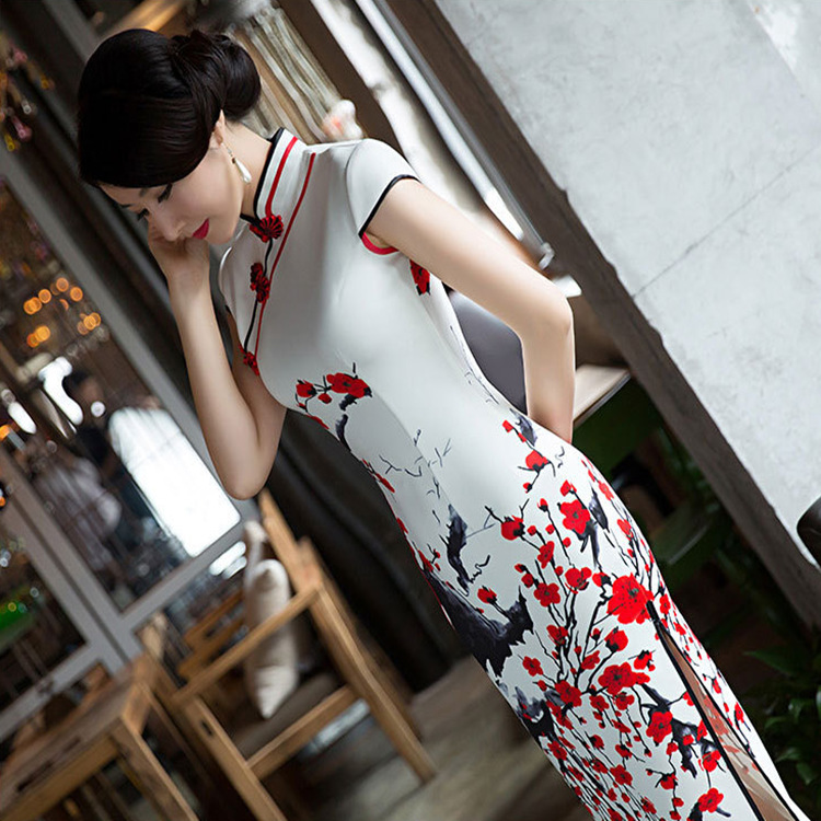 Vestido longo chinês tradicional feminino, vestido vintage cheongsam para mulheres, festa, vestido de noiva 2020