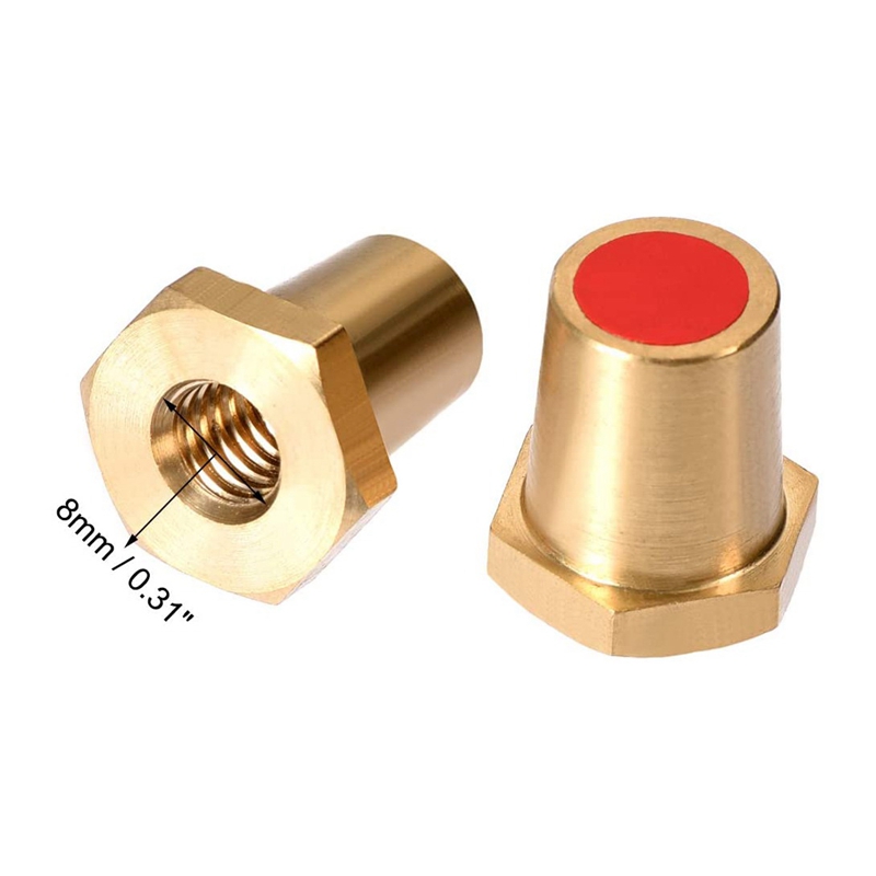 1Pair Battery Charging Side Post Positive Negative 8Mm / 0.31Inch Female Brass Battery Cable Terminals