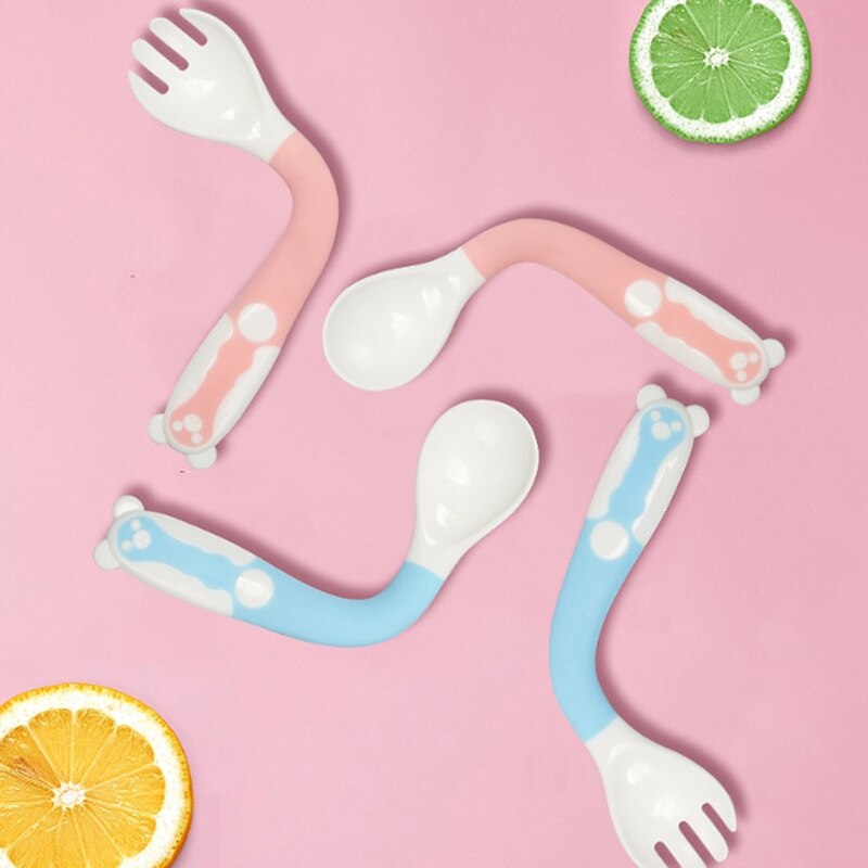 bébé cuillère fourchette ensemble alimentaire flexion alimentation coude formation torsion vaisselle pliable MD88
