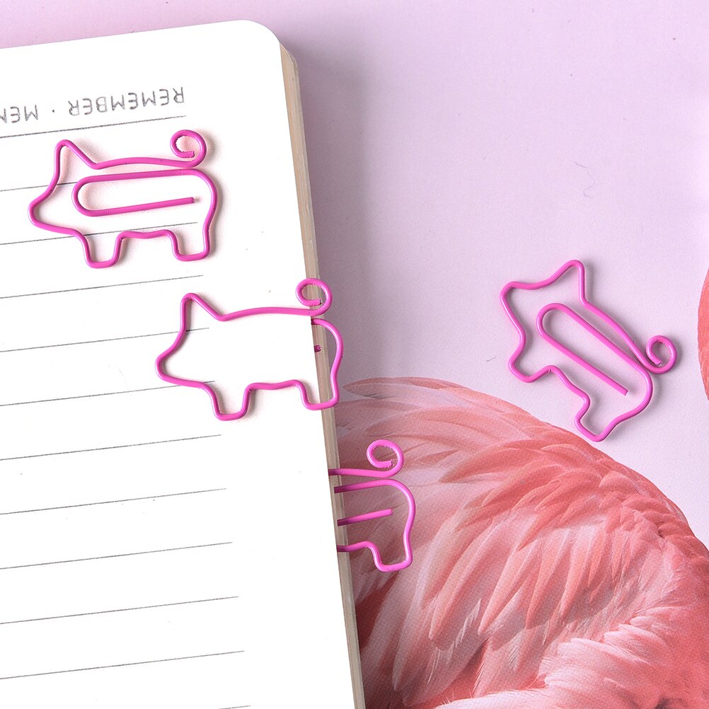 4Pcs/lot Pink Flamingo Pig Bookmark Planner Paper Clip Metal Material Bookmarks For Book Stationery School Office Supplies
