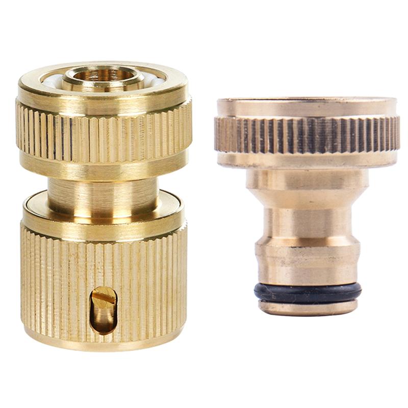 8PCS/Set Quick Connector Replacement Brass 3/4 inch 1/2 inch Durable Fitting Adapter Connector for Water Pipe Garden Hose