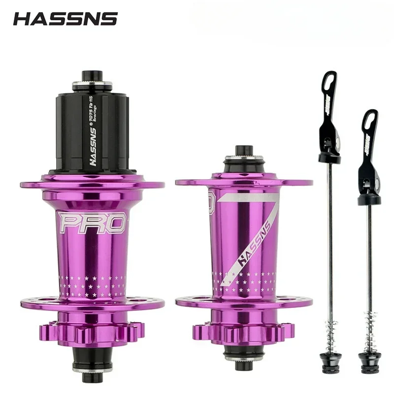 Hassns pro7 32h cubo traseiro de liberação rápida 32 furos freehub mtb quatro palin 7-12 velocidades cubo barulhento bicicleta seis pawl três dentes hubs: Borgonha