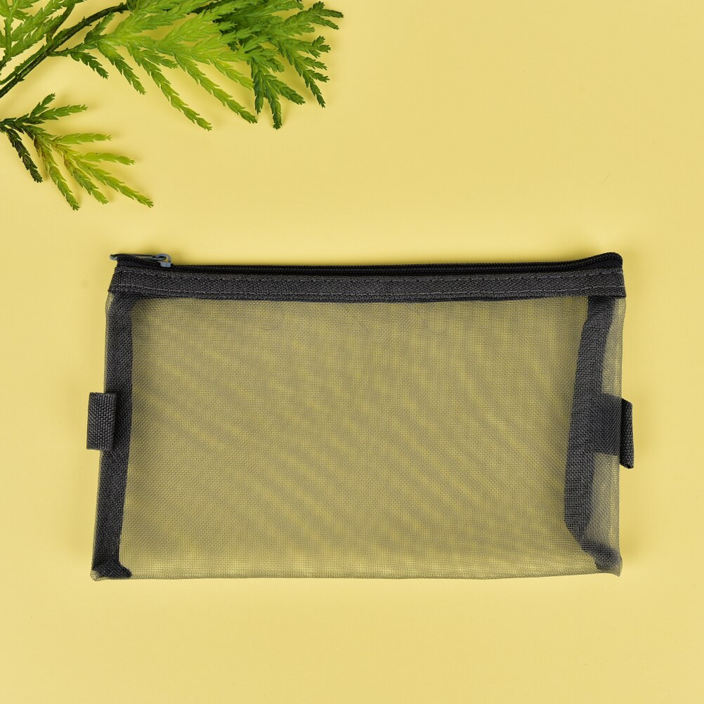 primary and secondary school stationery pencil case pod Casual pen Bag student Zipper pencil Transparent: Grey L