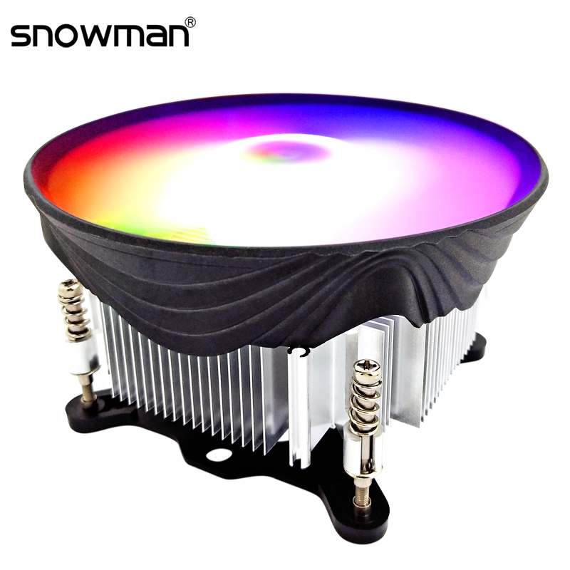 SNOWMAN CPU Cooler RGB 120mm Screw mounting Heat Sink for Intel LGA 1200 1150 1151 1155 Radiator 3 Pin CPU Cooling Fan PC quiet