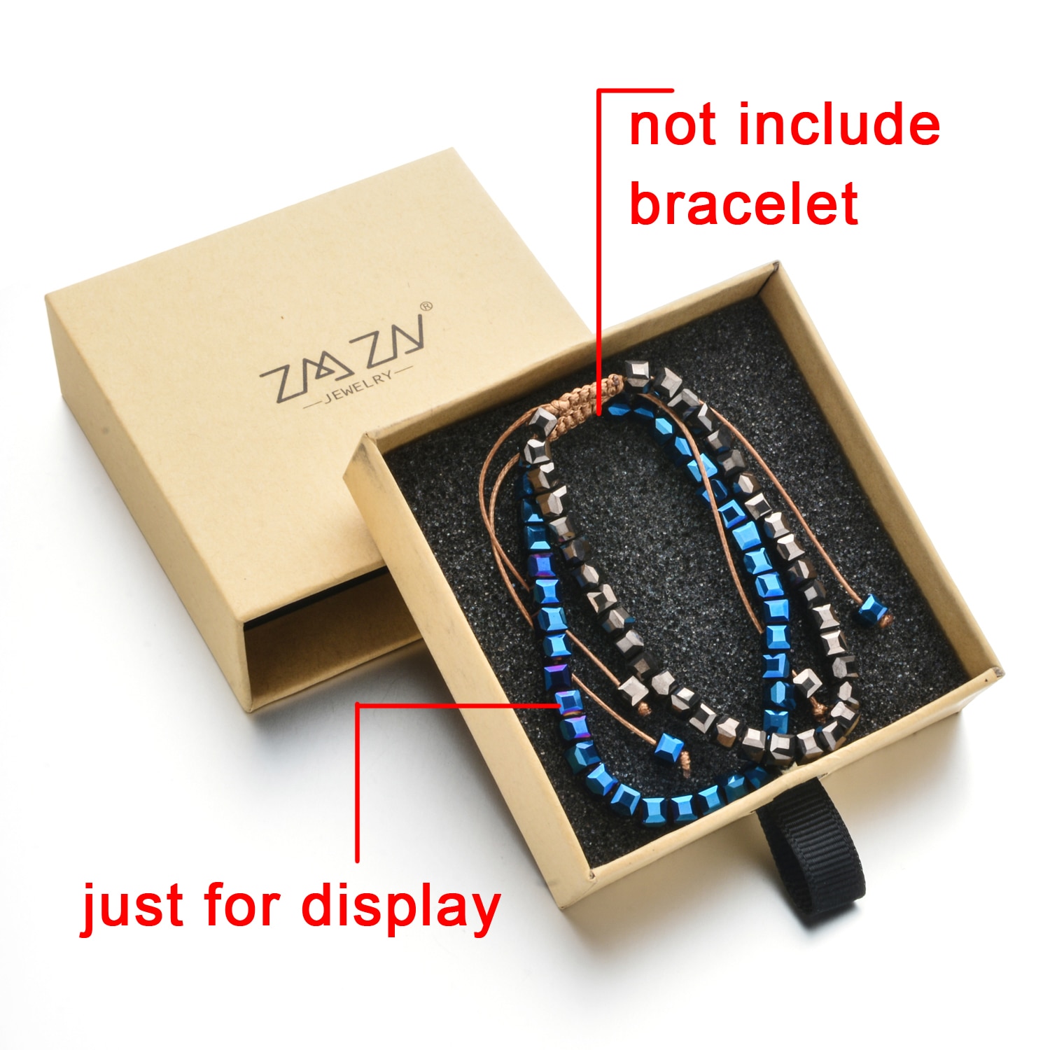 Zmzy mærke kraftpapirkasse firkantet skuffeboks smykkeskrin armbåndsarmbånd luksus svampekasser til display