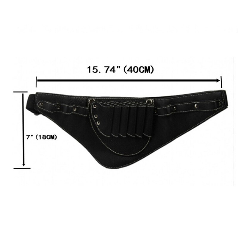 1 pièces coiffeur coiffeur cheveux cisailles sacs ciseaux poche coiffure étui avec ceinture sac Rivet Clips sac outil