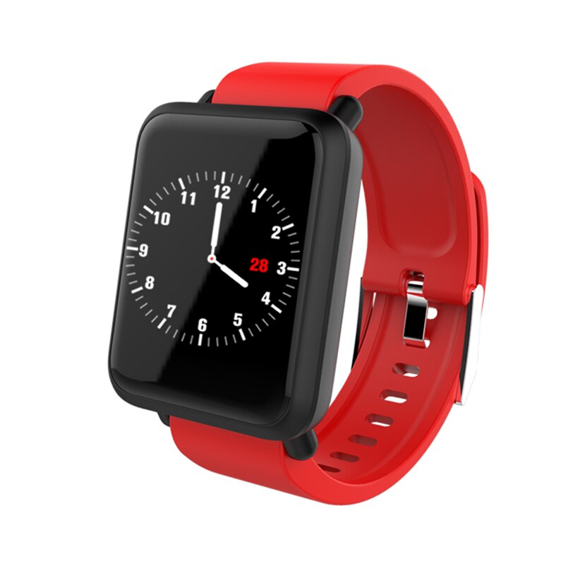 Smart Watch M28 IP68 Waterproof Bluetooth Heart Rate Blood Pressure Smartwatch for Xiao mi Android IOS Phone LINK SPORT 3: Red