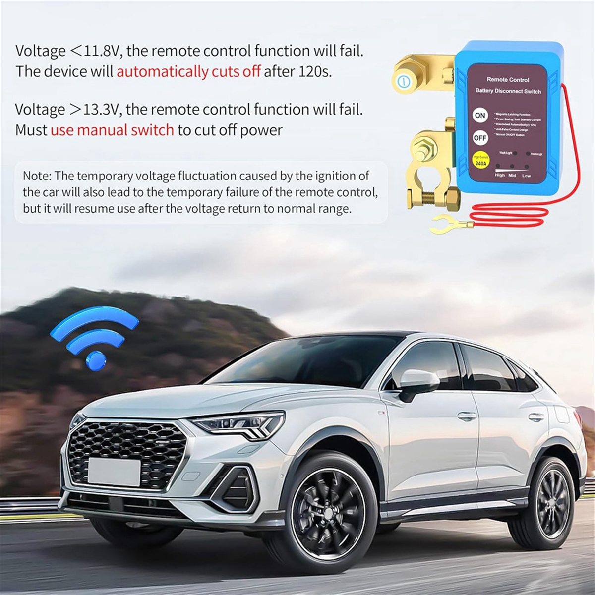 12V 240a Fernbatterie-Trenn schalter, automatischer Ausschalt schalter