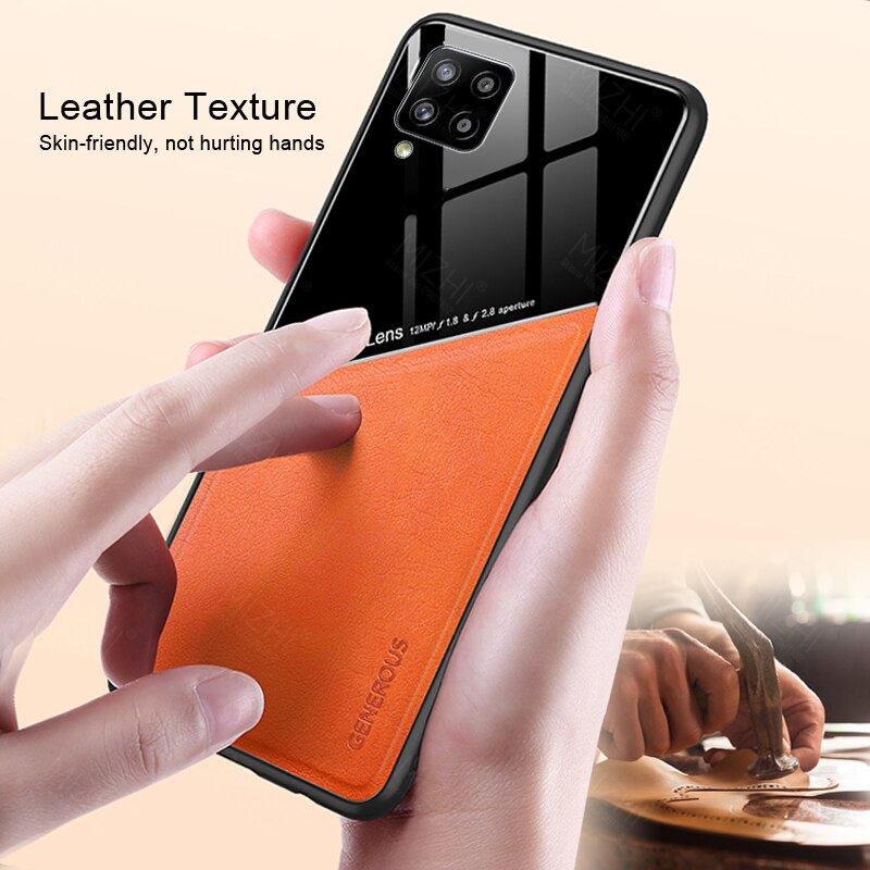 Para samsung a12 cuero caso De Teléfono magnético para samsung galaxy a12 12 a125f samsun galax Cámara cubierta de protección de coque