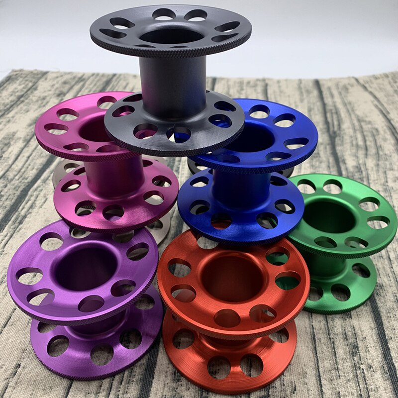 Dykking aluminiumslegering spole fingerhjul m / bolt snapp krok dykking finger spole dykker hjul vann tilbehør dykking finger spole