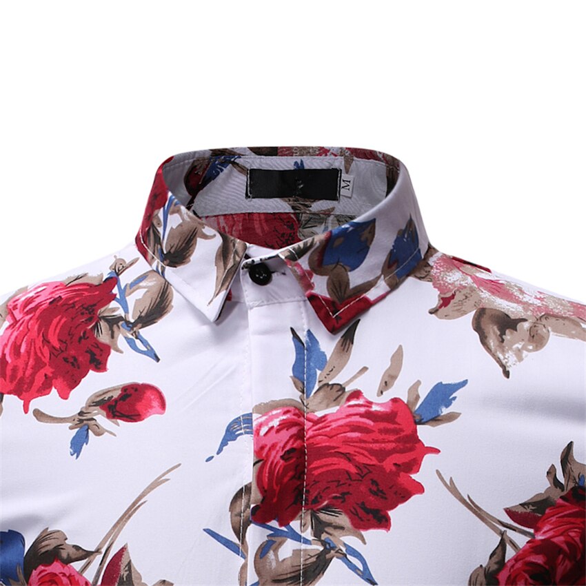Blomster herre skjorter kortermet bluse uformelt strandskjorte sommer skrive ut skjorter menn hawaiiansk skjorte herre sommerskjorte svart