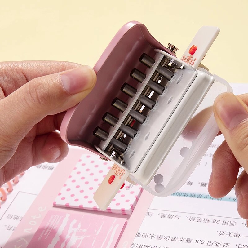 6 hole Punch Notebook 6mm Diameter Round Hole Standard Puncher for A4 A5 B5 Diary Planner Binding Tools Office School A7024