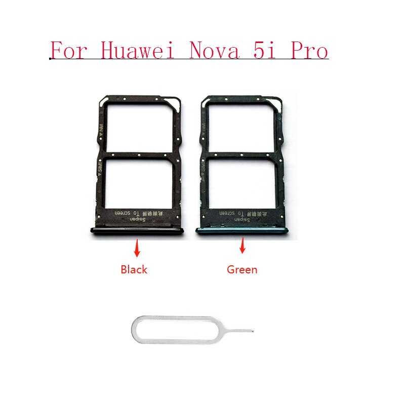 2/Stuks Voor Huawei Nova 5i Pro Vervangende Sim-kaart Lade Houder Slot Adapter Met Card Pin Spare onderdelen