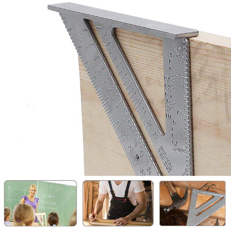 Triangle Square Ruler Aluminum Alloy Speed Protractor 7 inch Tri-square Line Scriber Saw Guide Measurement Tool For Carpenter