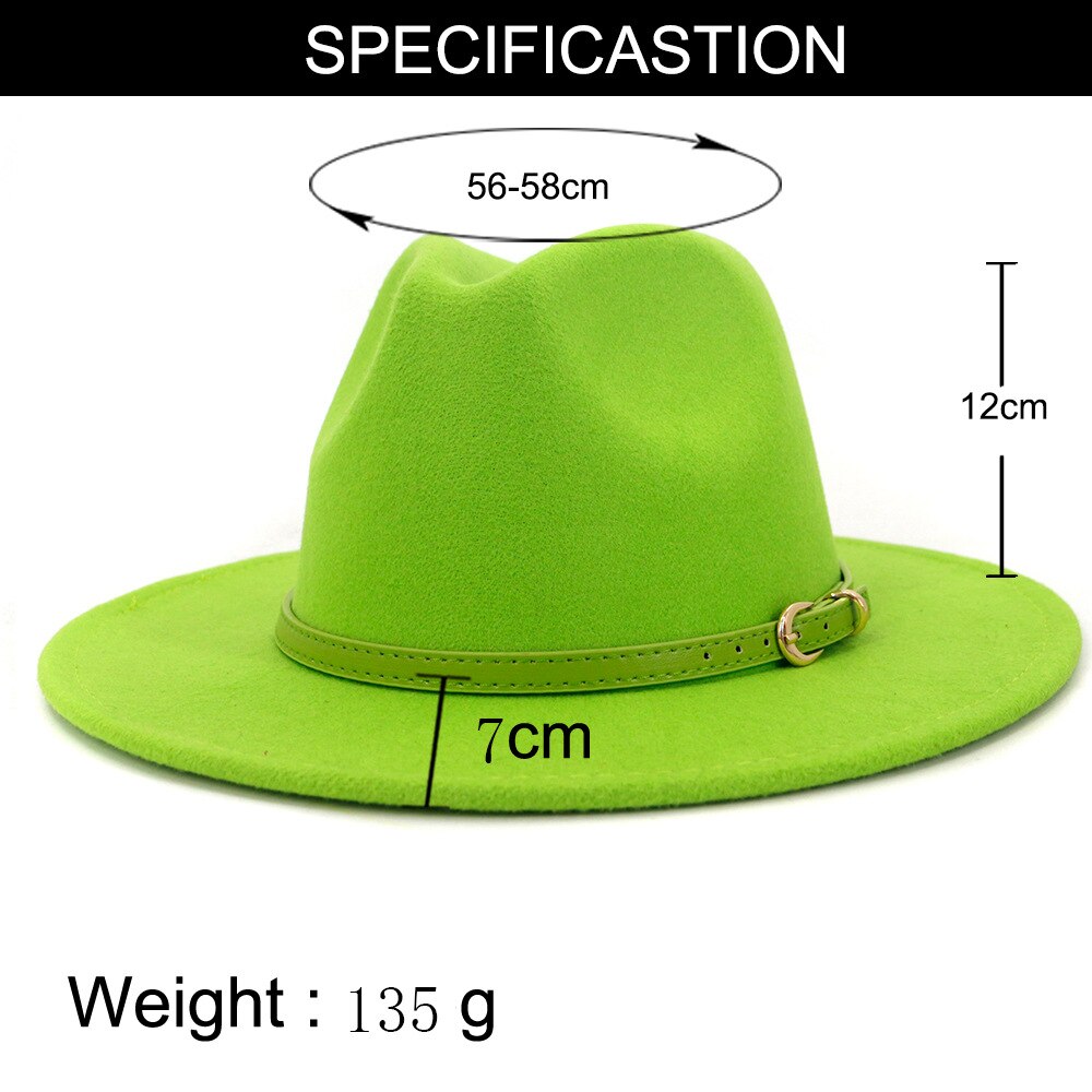 FS – Chapeau Fedora en feutre de laine pour homme et Femme, casquette à large bord, Vintage, Trilby Jazz, pour Couple, collection hiver et automne