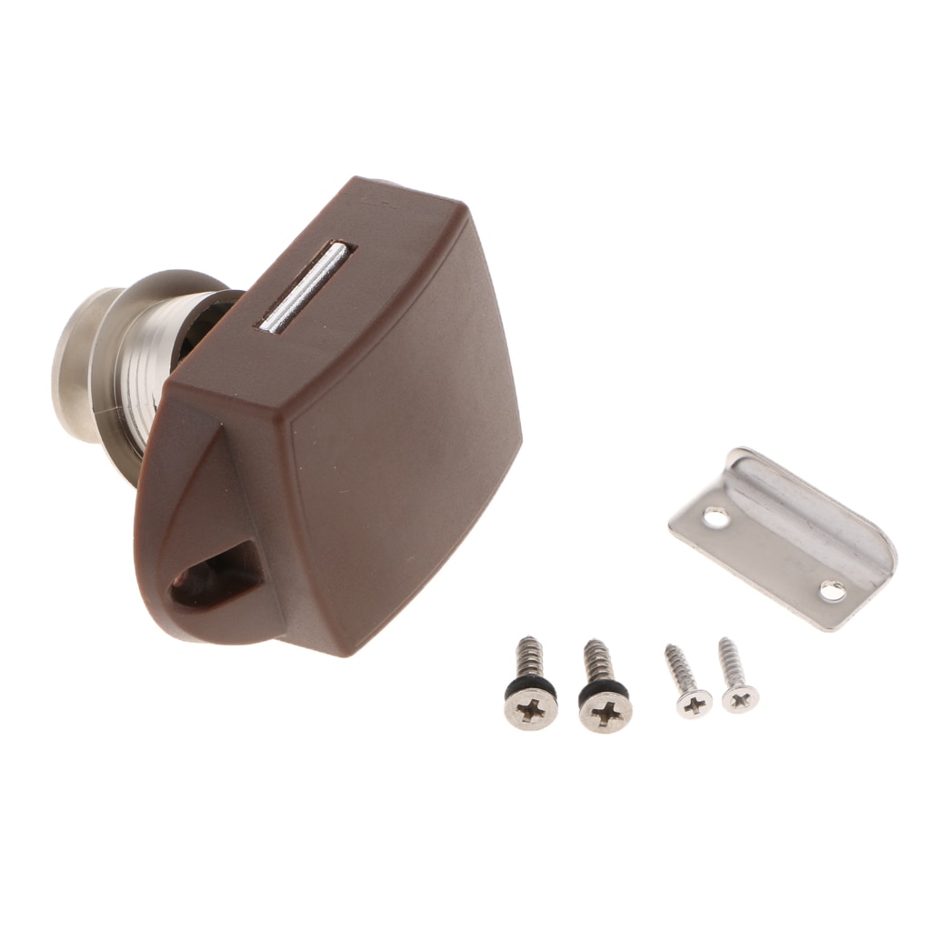 Push Button Catch Door Cabinet Lock Stainless Steel for Boat Horsebox Camper Van - Pearl Nickel