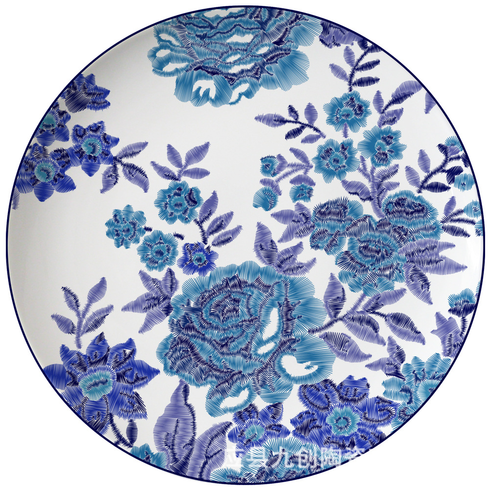 hand-painted Chinese style restaurant dish plate home restaurant steak plate plates set plate sets gold plate