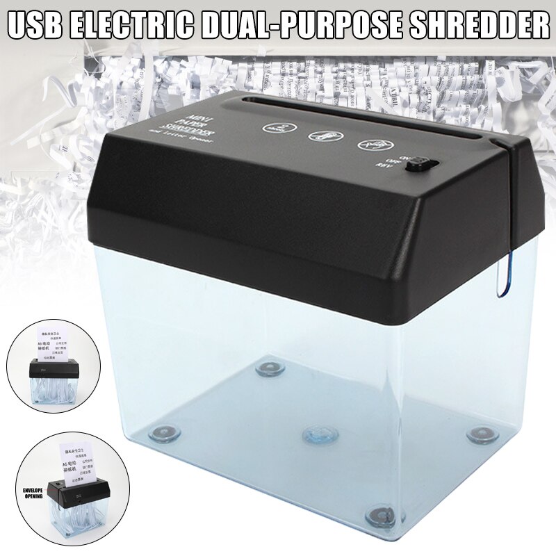 Mini elektrisk makuleringsmaskin  a6 knuser papirdokumentkuttemaskin med brevåpner for hjemmekontor desktop dq: Default Title