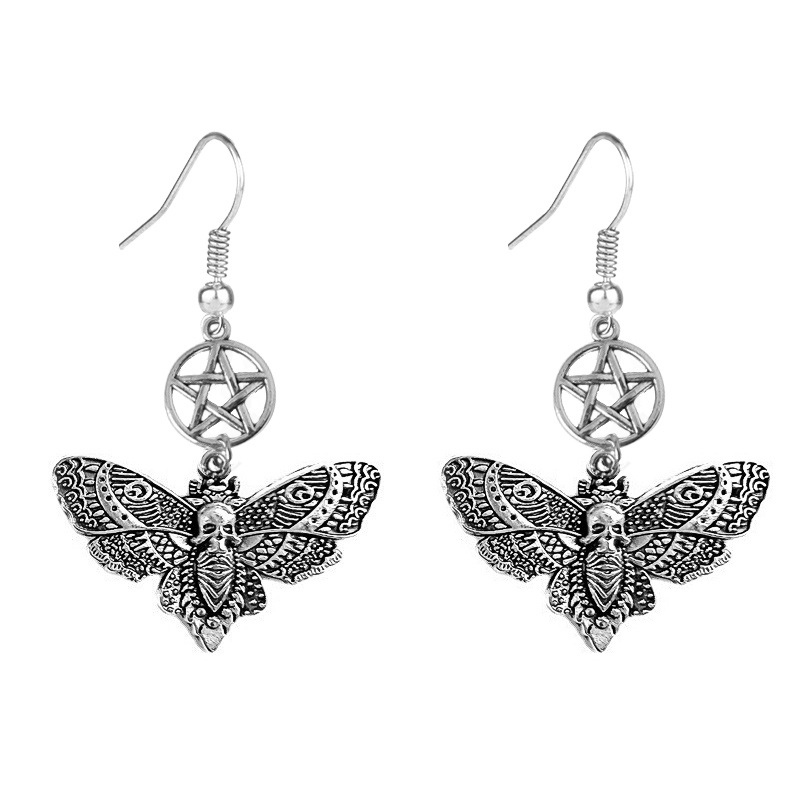 Pendientes colgantes de tijera grande para mujer, Vintage gótico Y2k, estética, accesorios de joyería largos,: VERMEIL