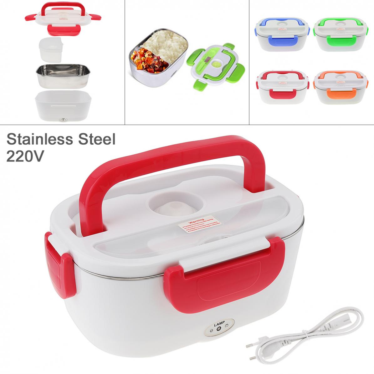 220V 1,5 L Teilt-typ Edelstahl + ABS Tragbare essen Wärmer Heizung Halten Elektro Mittagessen-Kasten mit löffel/EU Ladung Linie