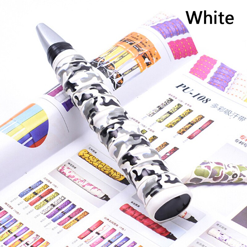 Antideslizante raqueta de bádminton Overgrips cinta transpirable deporte sobre Tenis agarre Banda de sudor: white