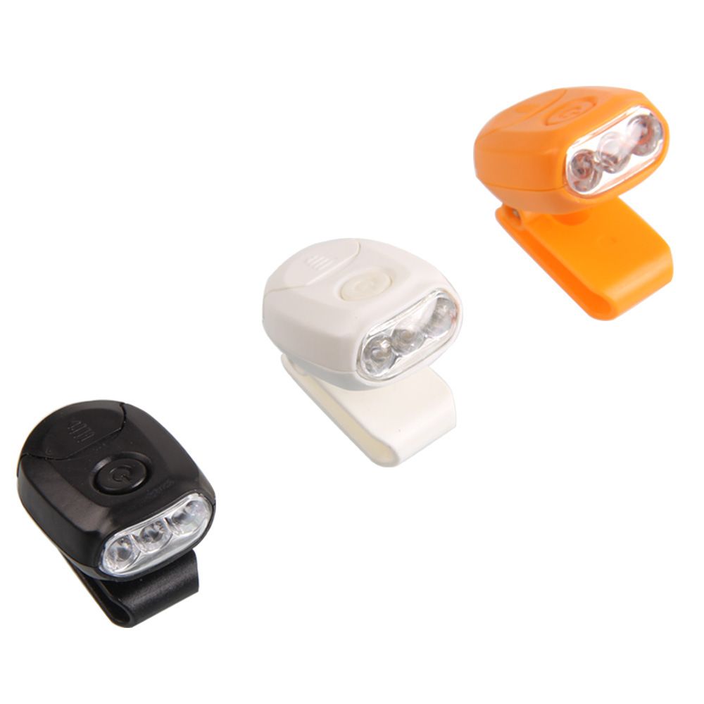 Håndfri 3 led drejelig lyssterk clip-on kasketlampe pandelampe clip-on kasketlampe hatlampe