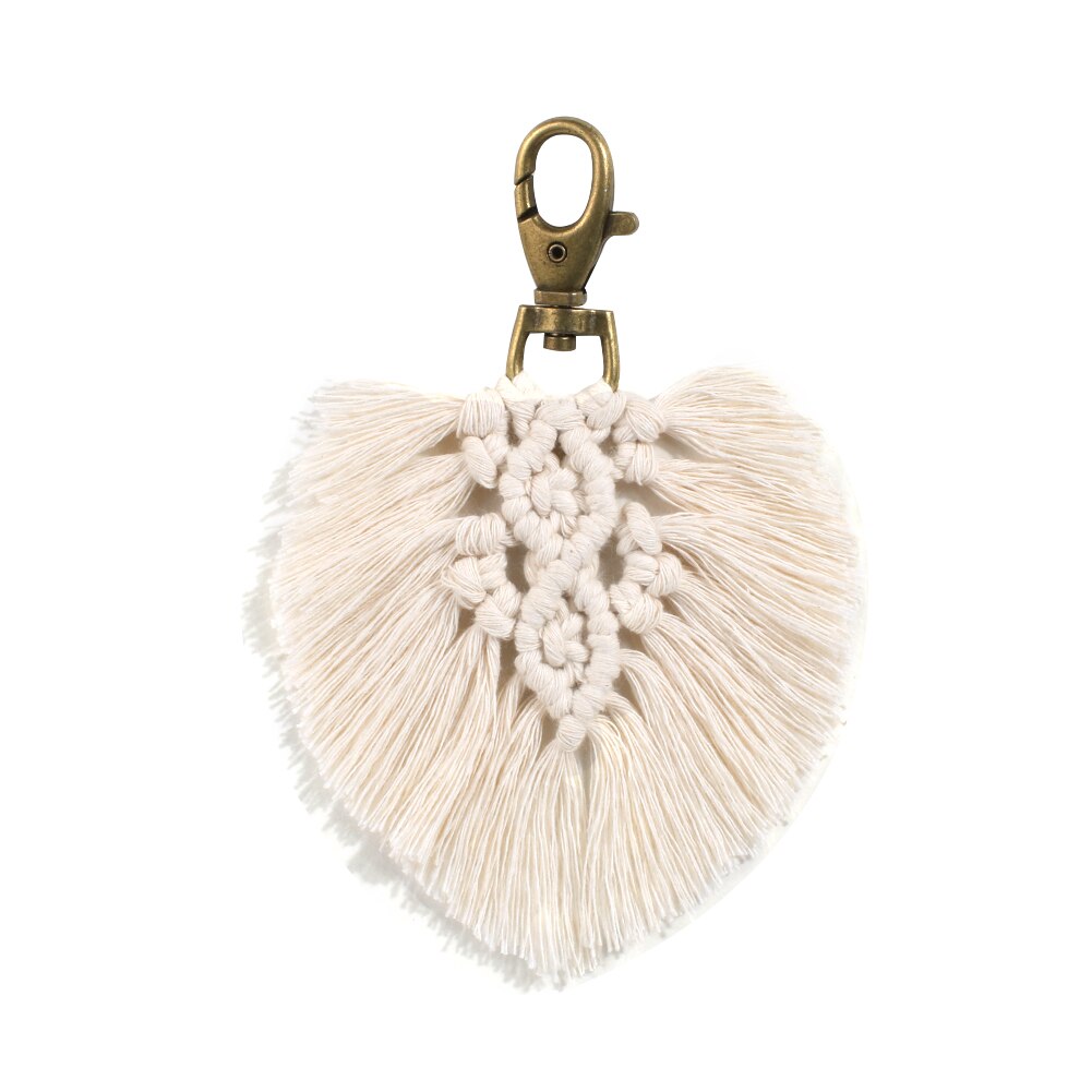 Macrame gobelin tapetry nøgleringe til kvinder 100%  bomuld handmadekeyringmacrame cordbest ven nøglering til kvinder: K7647