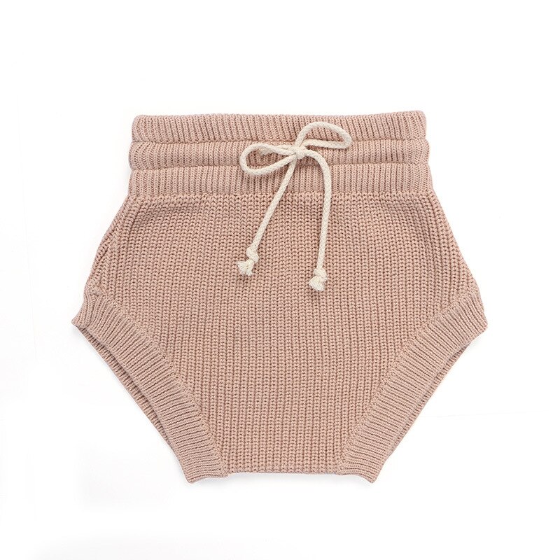 Otoño pantalones cortos de punto sólido para niños y niñas pantalones bombachos para Bebés Ropa de punto en 3 colores: Caqui / 12 meses