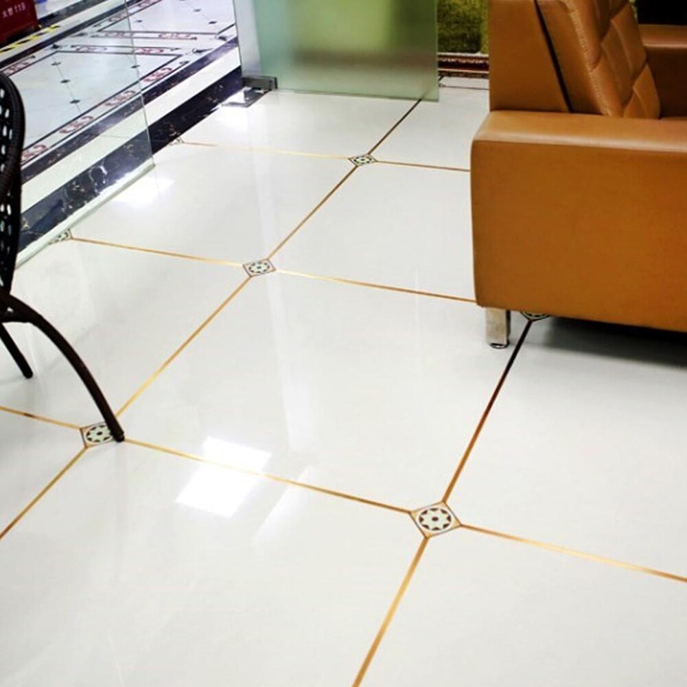 50M złota płytka samoprzylepna naklejka wodoodporna ściana Luka taśma uszczelniająca taśma płytki podłogowe piękno szew naklejka Dom naklejki dekoracyjne