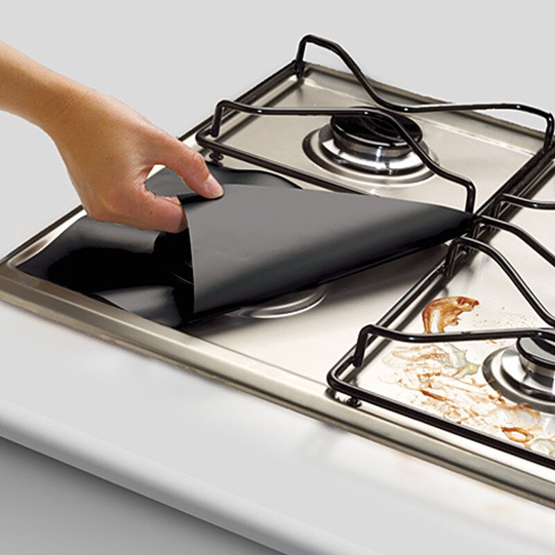 Protection pour Cuisinière à Gaz, Accessoire pour la Cuisine, Protège votre Appareil, Petit Tapis Mat, Laisse vos Feux Propres, Lot de 1, 2, 4 Pièces