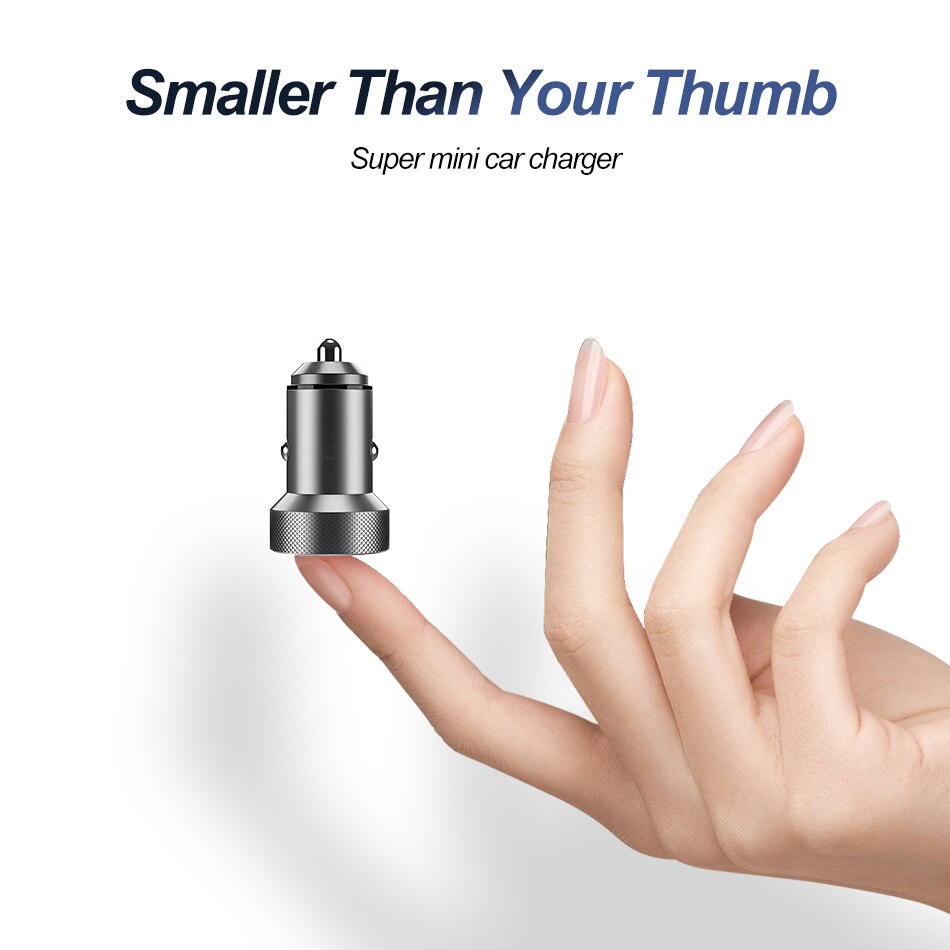 36w carga rápida 3.0 duplo qc 3.0 metal carregador de telefone do carro display digital led para iphone xiaomi samsung huawei usb carregamento rápido