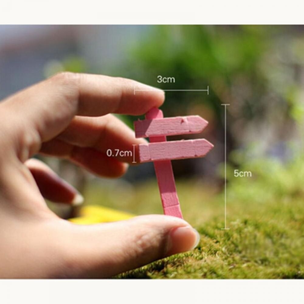 10PCS Wooden Fence Signpost Garden Ornament DIY Plant Label Pots Scenery Decor