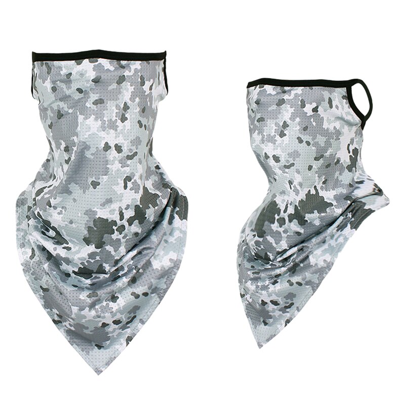 Triangle Ice Silk Scarf Casual Triangle Scarf Neck Gaiter Camouflage Printed Scarves For Adults: Gray Dot