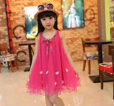 Ons Kids Baby Meisje Zomer Jurk Mouwloze Princess Party Pageant Bloem Jurk