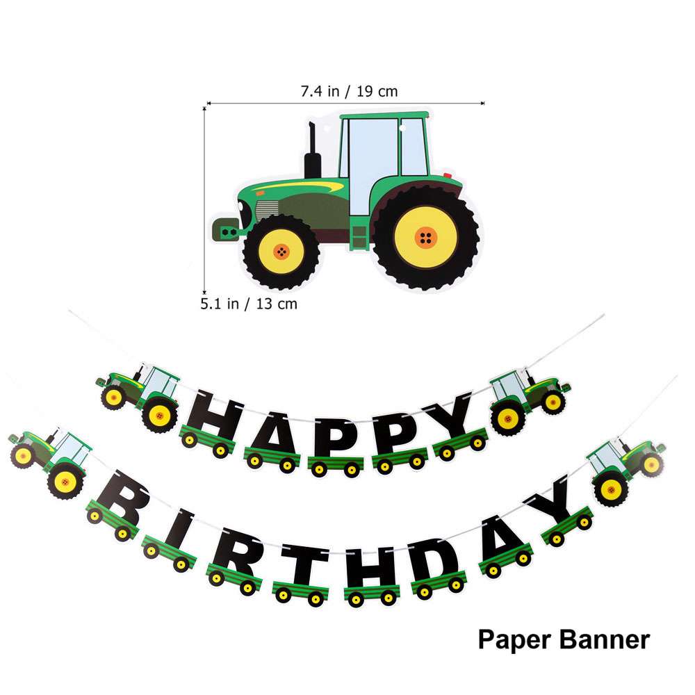Cartoon Green Farm Tractor Disposable Tableware Plate Paper Cup Napkins Kids Boys Farm Theme Birthday Party Decor Supplies: light green