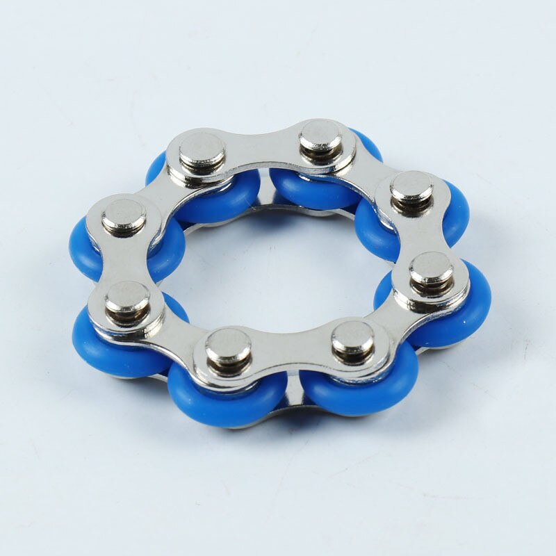 8/12 noeuds porte-clés chaîne Fidget jouet soulagement de la pression Stress chaîne en acier inoxydable vélo chaîne boucle porte-clés doigt jouet: 8 knots Dark blue