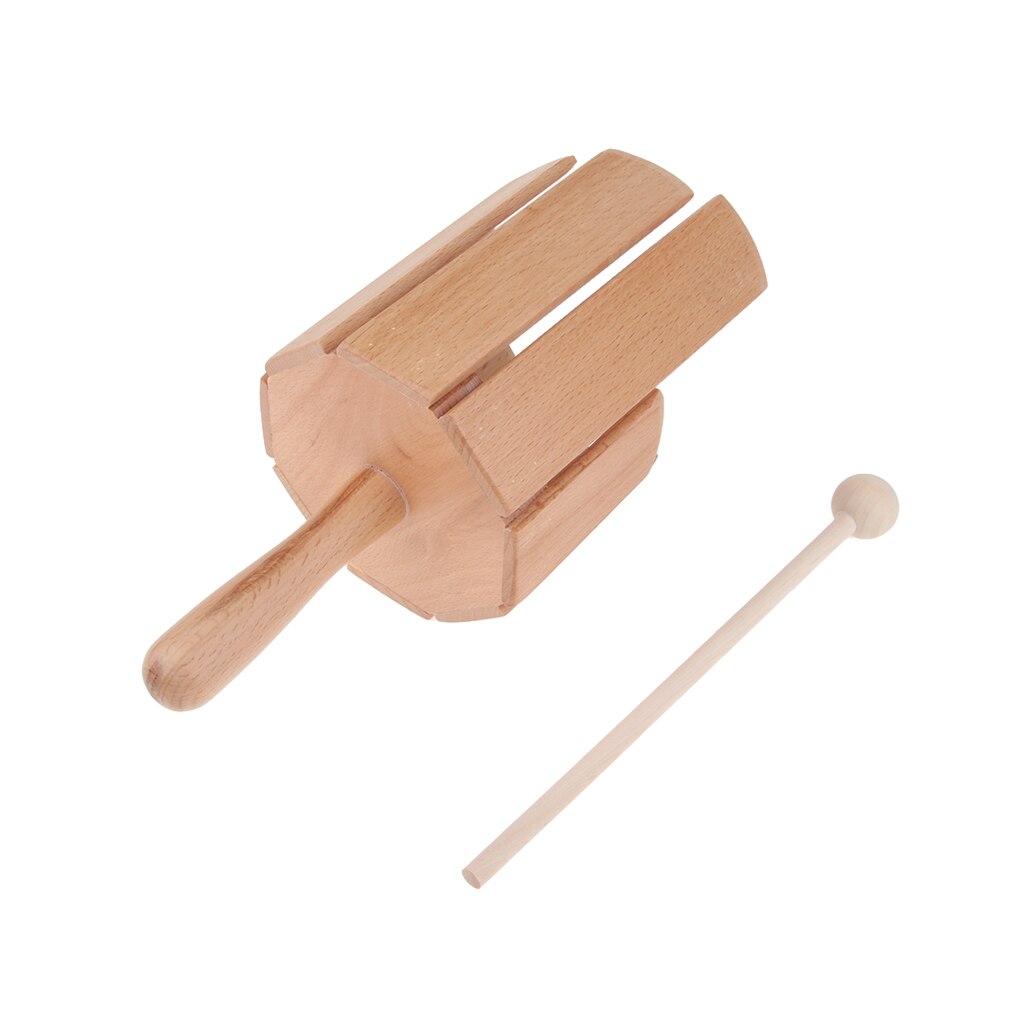 Wooden Multi Sound Percussion Tube Musical Instrument with Handle and Beater
