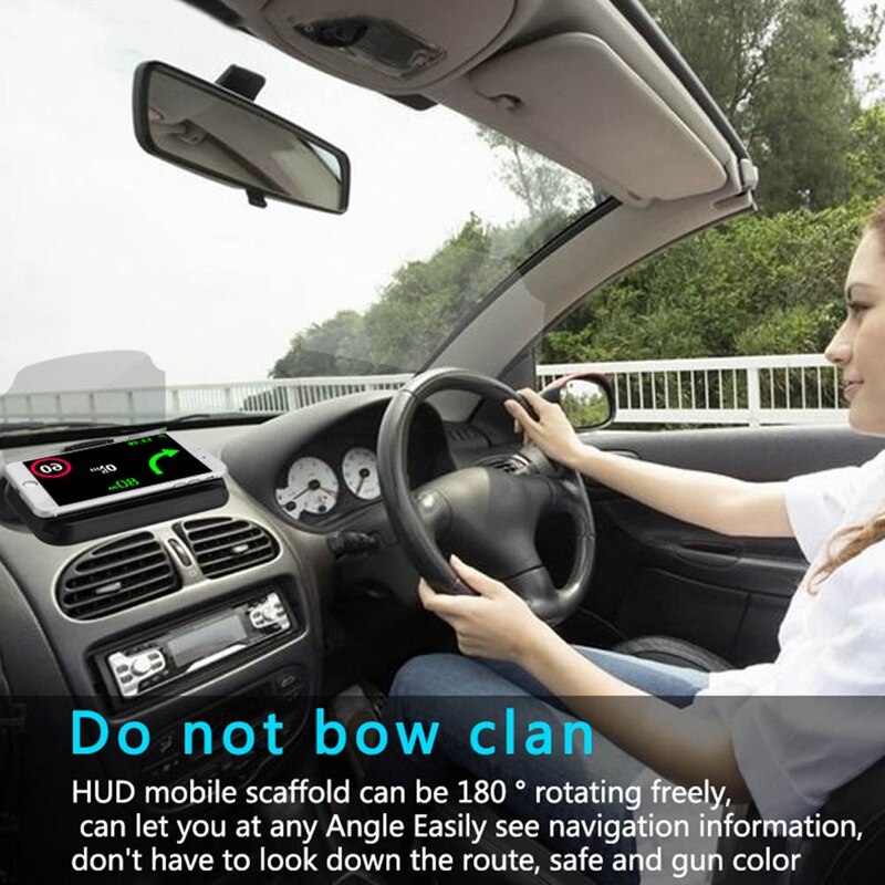 Universal bil hud hastighedsadvarsel head up display gps navigation projektor telefonholder trådløs oplader til telefonbils tilbehør