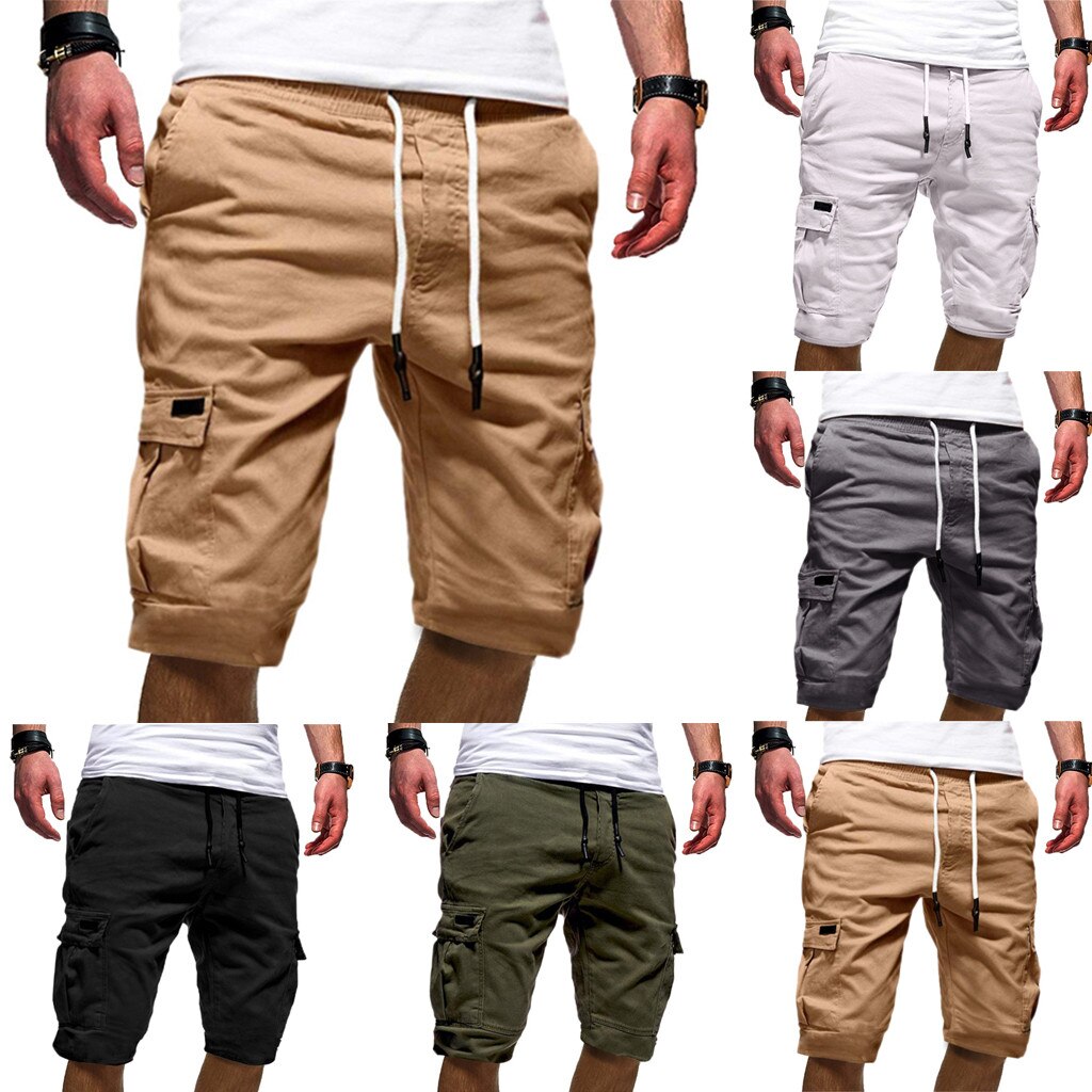 shorts til menn Fitness uformelle løse korte bukser shorts menns sportsshorts med flere lommer -selger